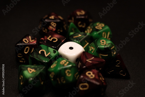 Isolated White Dice Close-Up on Black Background