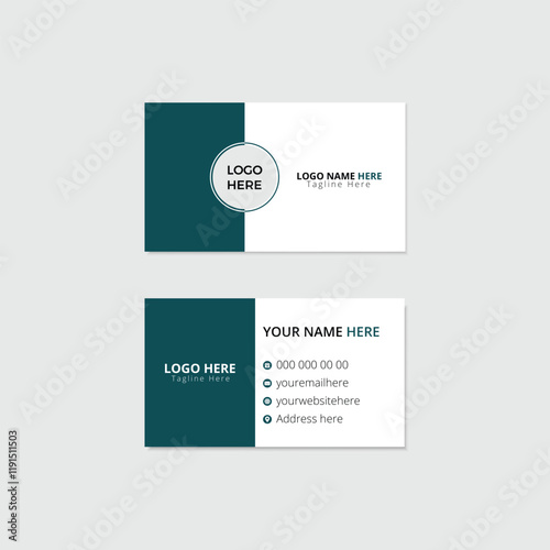 Simple Minimalistic Creative Business Card Layout Template Design