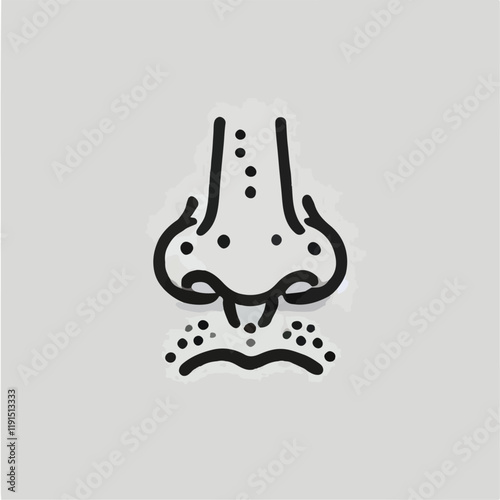 human nose organ vector illustration