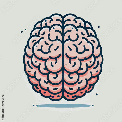 human brain organ vector illustration