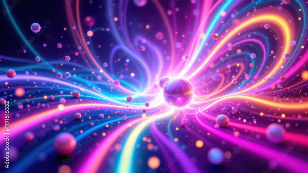 Fototapeta premium Vibrant abstract background with colorful swirls and dots, perfect for visual presentations or digital art.