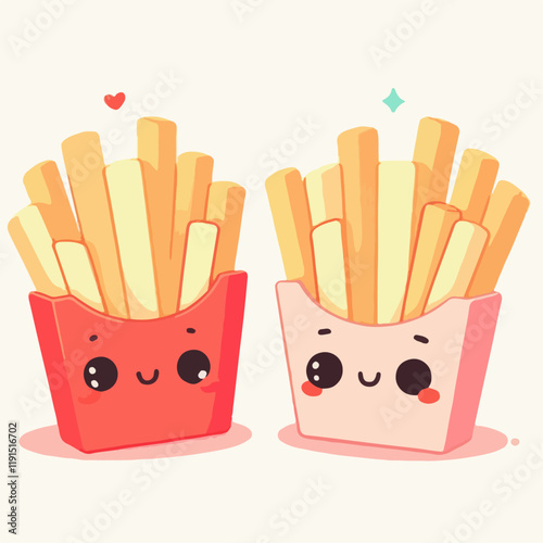 french fries food vector illustration