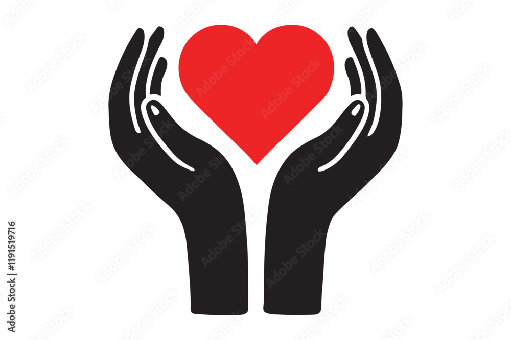 Heart in hands icon Heart in hands icon