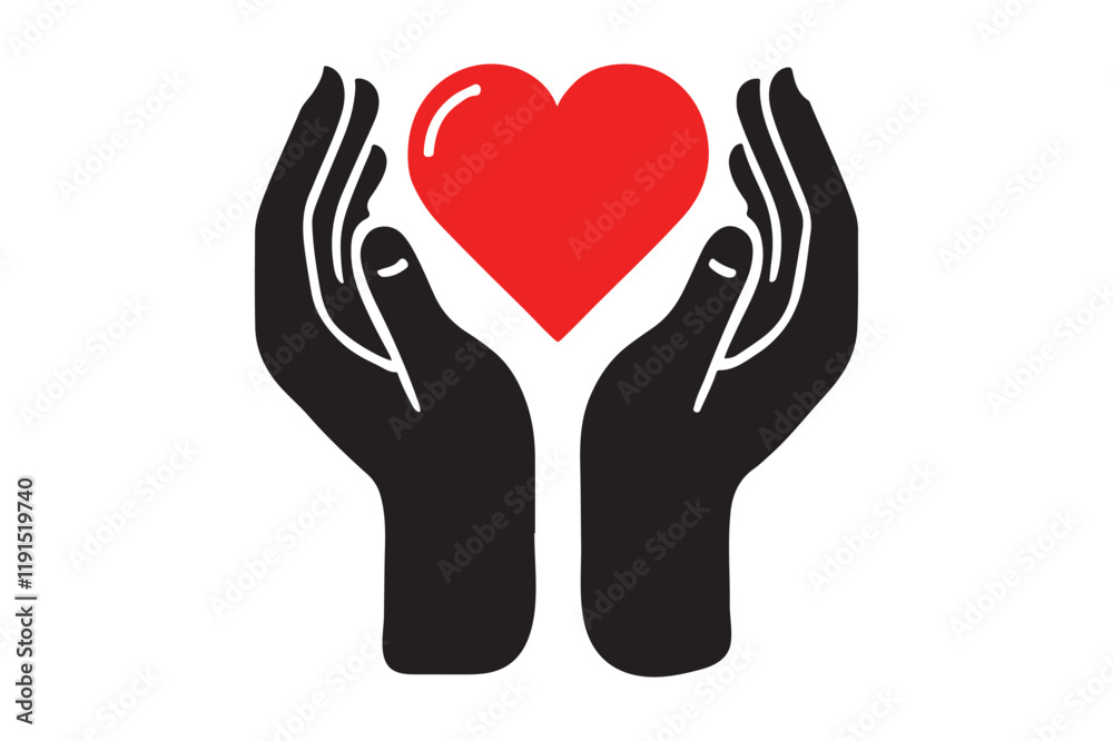 Heart in hands icon Heart in hands icon