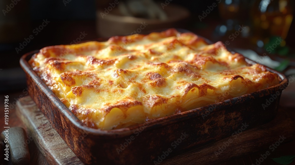 Delicious baked lasagna ready to eat. Delicious baked lasagna ready to eat.