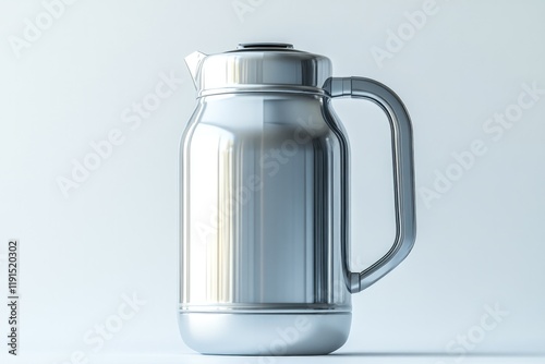 Shiny metallic pitcher with sleek design and ergonomic handle sh photo