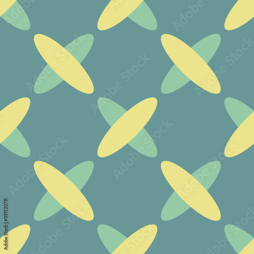 Abstract seamless pattern of crossed colored ovals