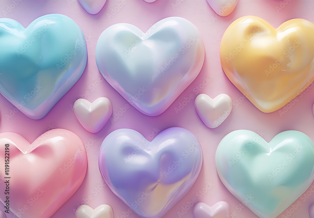 Obraz premium Vibrant Group of Colorful Hearts