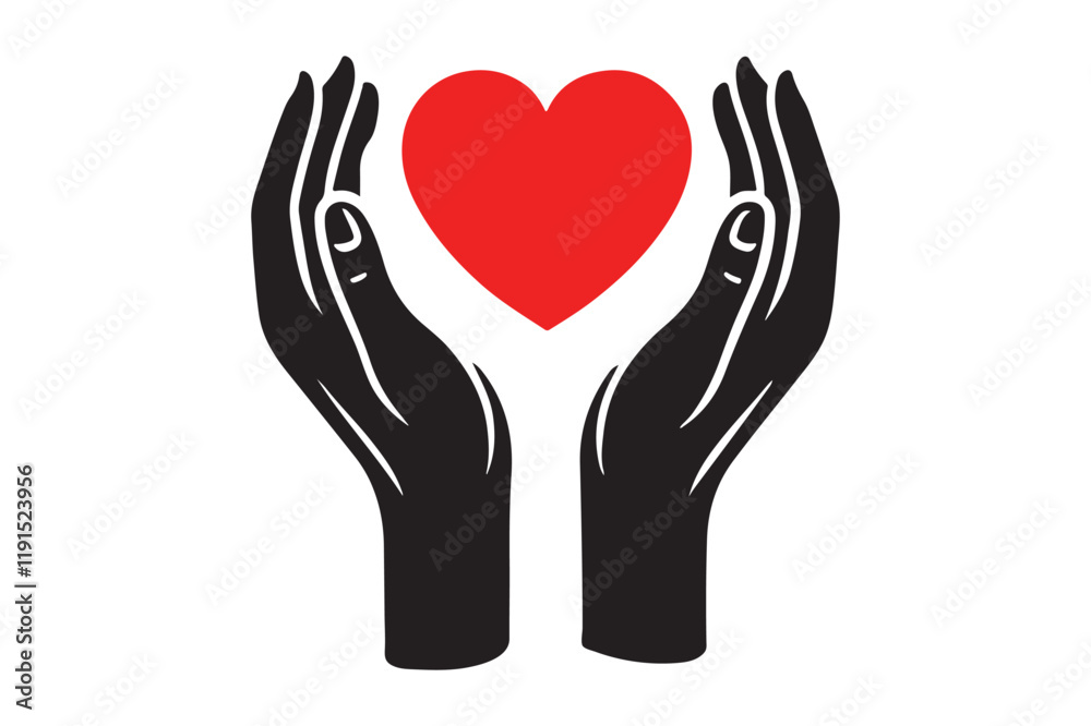 Fototapeta premium Heart in hands icon