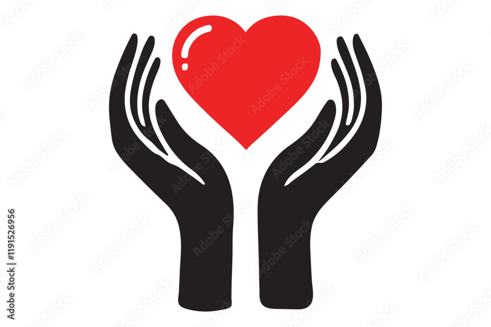 Heart in hands icon Heart in hands icon