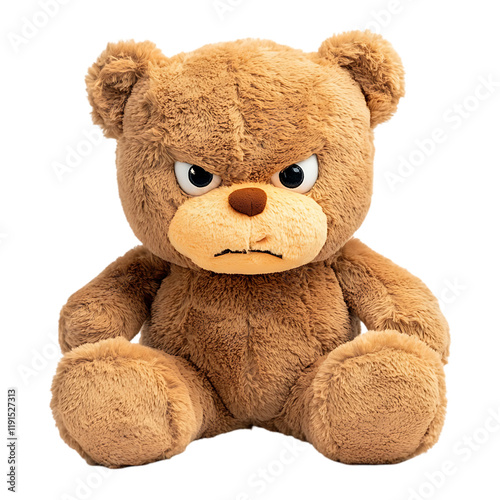 Angry Brown Teddy Bear Plush Toy Grumpy Face Stuffed Animal Fur Sad Soft Cute Mood Kids Gift Funny  