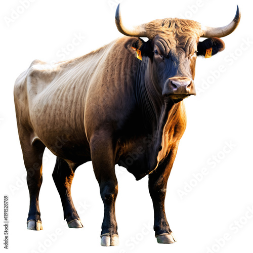 bull isolated on transparent background photo