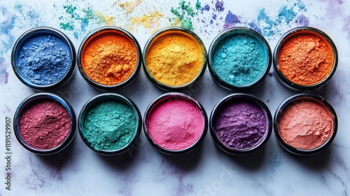 Colorful assortment of spices displayed in wooden bowls on a kitchen countertop