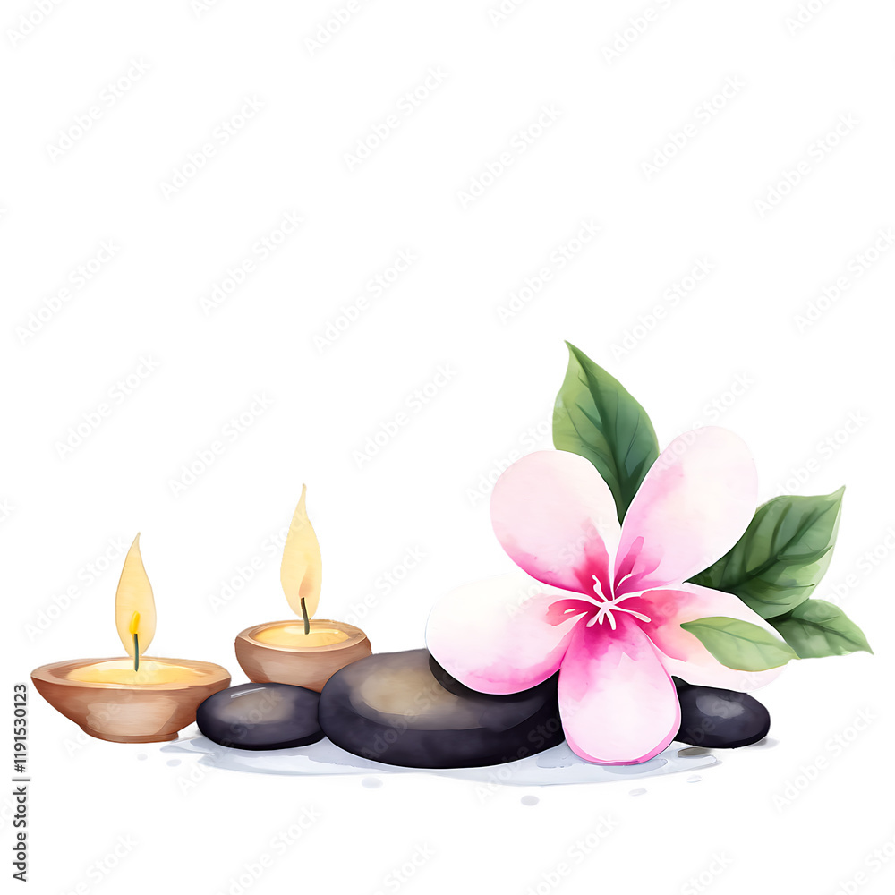 Spa watercolor illustration isolated on transparent. Spa watercolor illustration isolated on transparent.