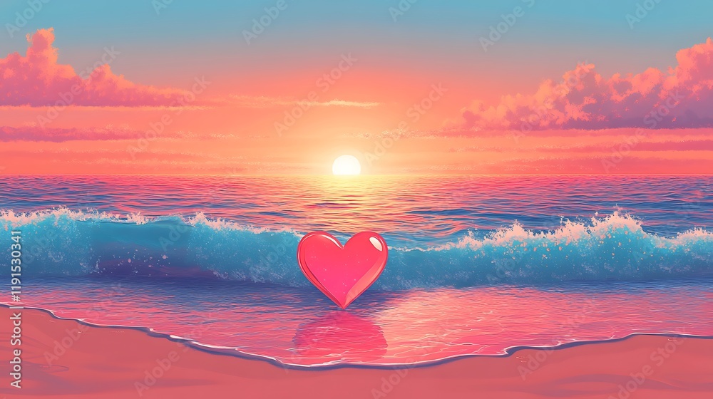 Fototapeta premium heart on the beach