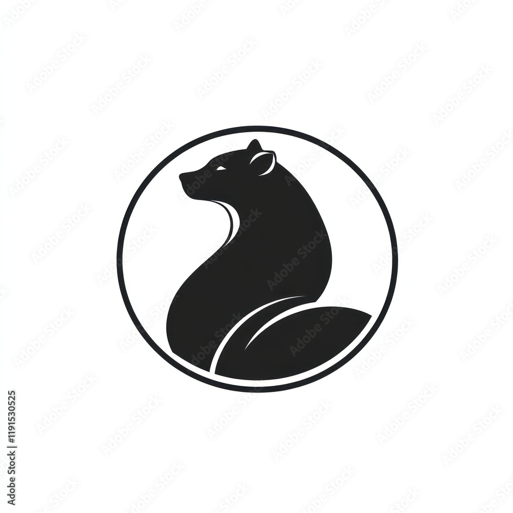 Naklejka premium Black panther profile logo design, white background, elegant, branding