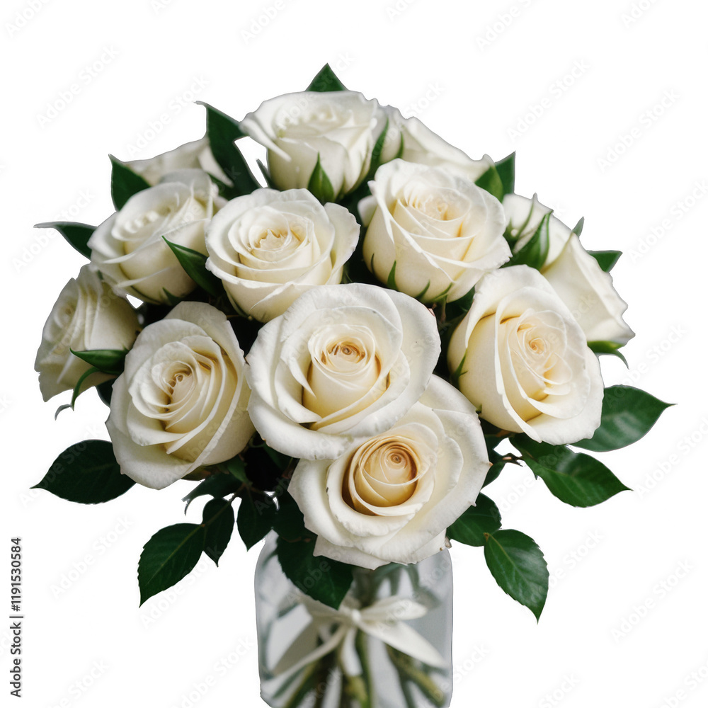 White Rose Bouquet, Floral Gift, Wedding Flowers, Classic Roses White Rose Bouquet, Floral Gift, Wedding Flowers, Classic Roses