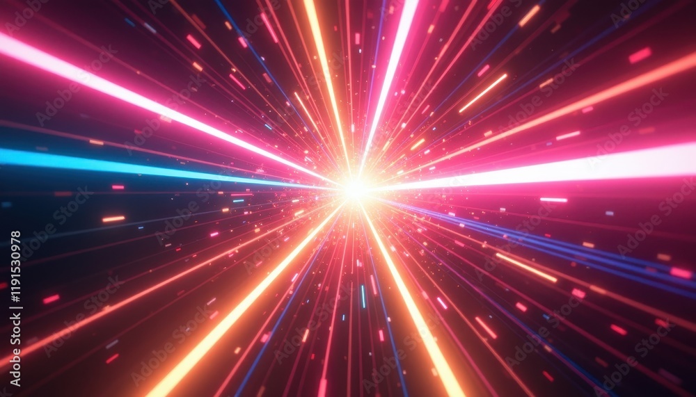 Bright Center of Light Against Colorful Background