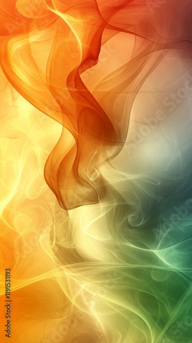 Colorful swirling smoke forms an abstract composition with vibrant hues