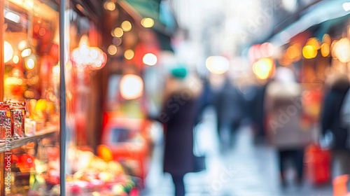 Wallpaper Mural Festive Market Lights Blurred City Scene Torontodigital.ca