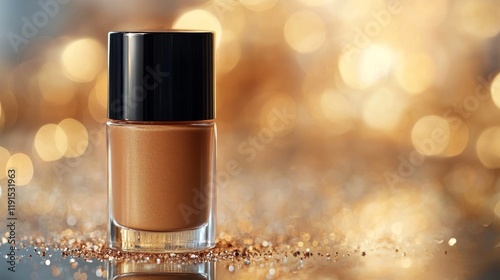 Elegantly captured bottle of foundation in natural light with blurred backgro...