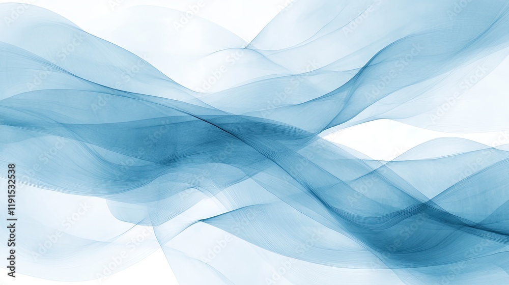 Fototapeta premium Abstract Blue Wave Forms Swirling Design