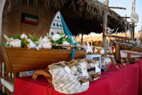 Doha, Qatar - November 29, 2023: Sale of Gulf heritage products at Katara Cultural Village during the 13th Katara Traditional Festival. photo