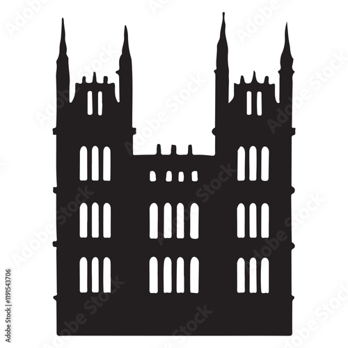 Parliament Building Silhouette Illustration UK Landmark