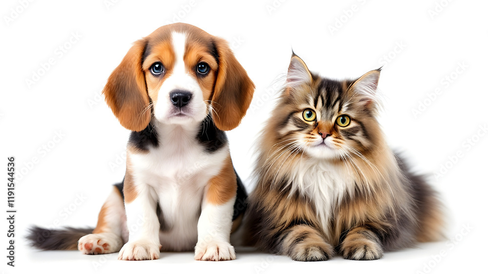 Adorable Puppy and Kitten Together Adorable Puppy and Kitten Together