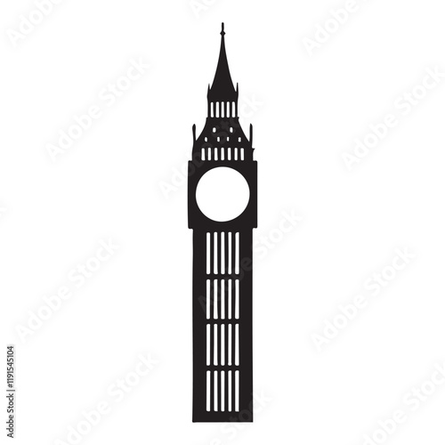 Iconic Big Ben Silhouette London Landmark Clock Tower