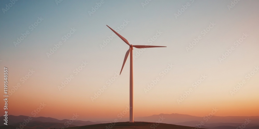 Obraz premium Wind Turbines Silhouetted Against a Golden Sunset in a Rural Landscape