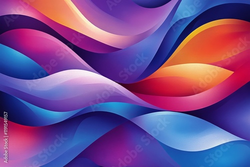 Colorful abstract waves create a vibrant visual experience in deep blue, purp...