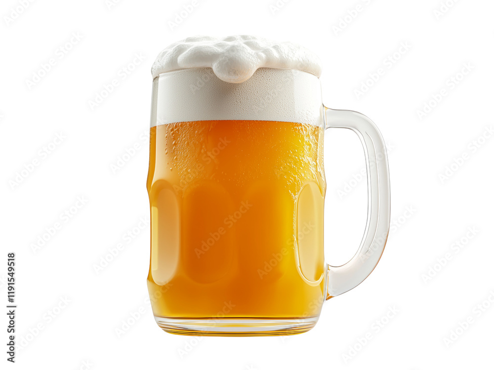Freshly Poured Beer in a Glass Mug Isolated on transparent background Freshly Poured Beer in a Glass Mug Isolated on transparent background