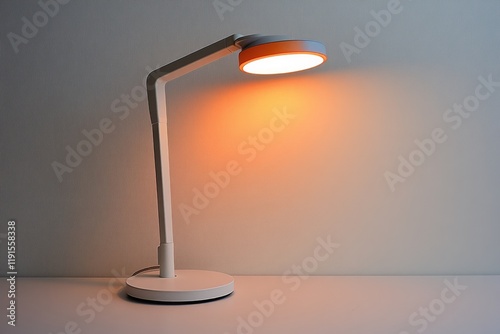 Sleek lamp design casts warm glow, enhancing modern workspace am photo