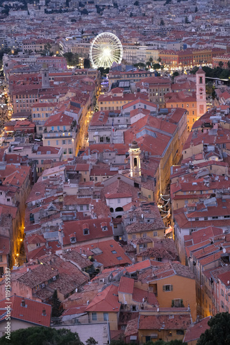 Obraz na płótnie vista cidade nice frança mar prédio textura w salonie