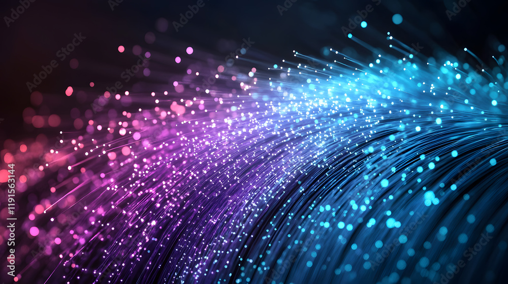 Fototapeta premium Abstract Light Streaks with Blue and Pink Particles