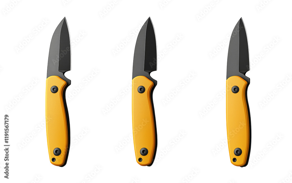 Yellow Handle Knives Isolated on transparent background Yellow Handle Knives Isolated on transparent background