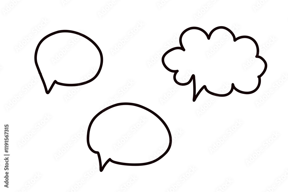 speech bubbles, set, vector, white, universal, clean speech bubbles, set, vector, white, universal, clean