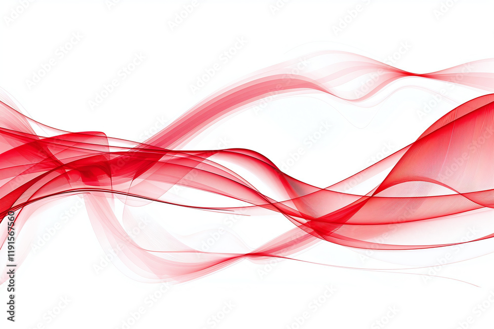 Fototapeta premium Abstract Red Background with Glowing Waves, Light Trails, and Shimmering Particles for a Digital Fantasy Design