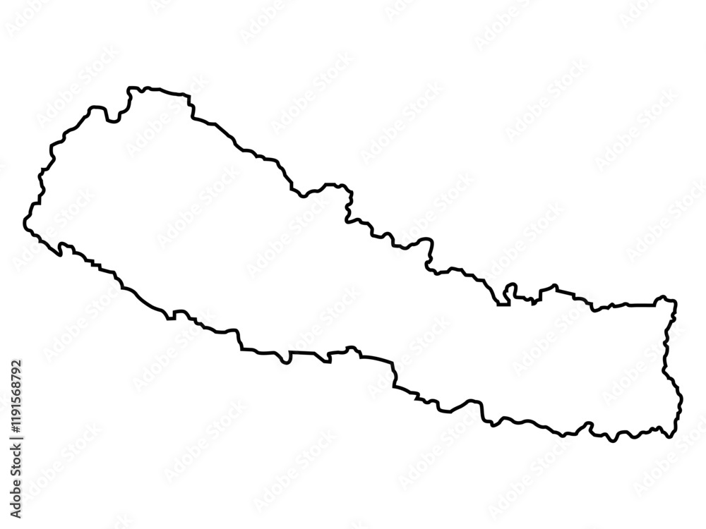Vector outline Nepal icon outline on white background Vector outline Nepal icon outline on white background