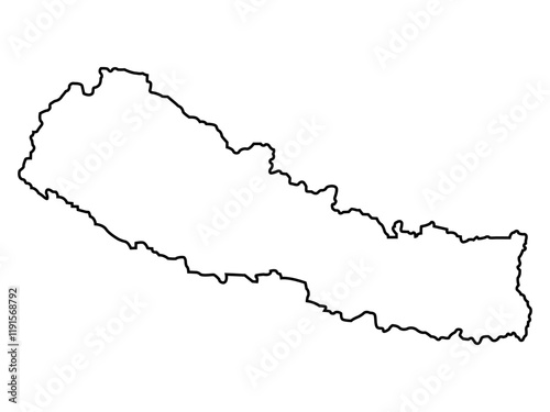 Vector outline Nepal icon outline on white background