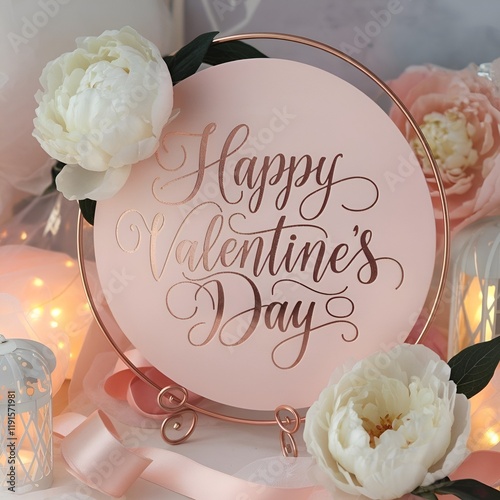 Pastel Valentine’s Day background, Romantic blush pink decor, Soft Valentine’s Day theme, Elegant love-themed design, Rose gold Valentine’s Day, Dreamy Valentine’s Day setup, Light pink romantic decor photo