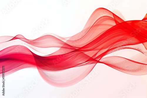 Abstract Red Background with Glowing Waves, Light Trails, and Shimmering Particles for a Digital Fantasy Design