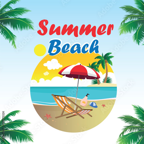 Summer Hello Time Sale Beach Party Instagram template holiday event travel vacation tour Post