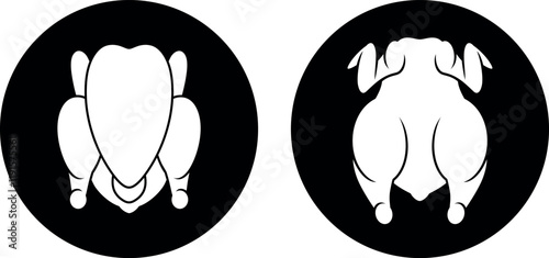 Chicken meat logo. Isolated chicken meat on white background