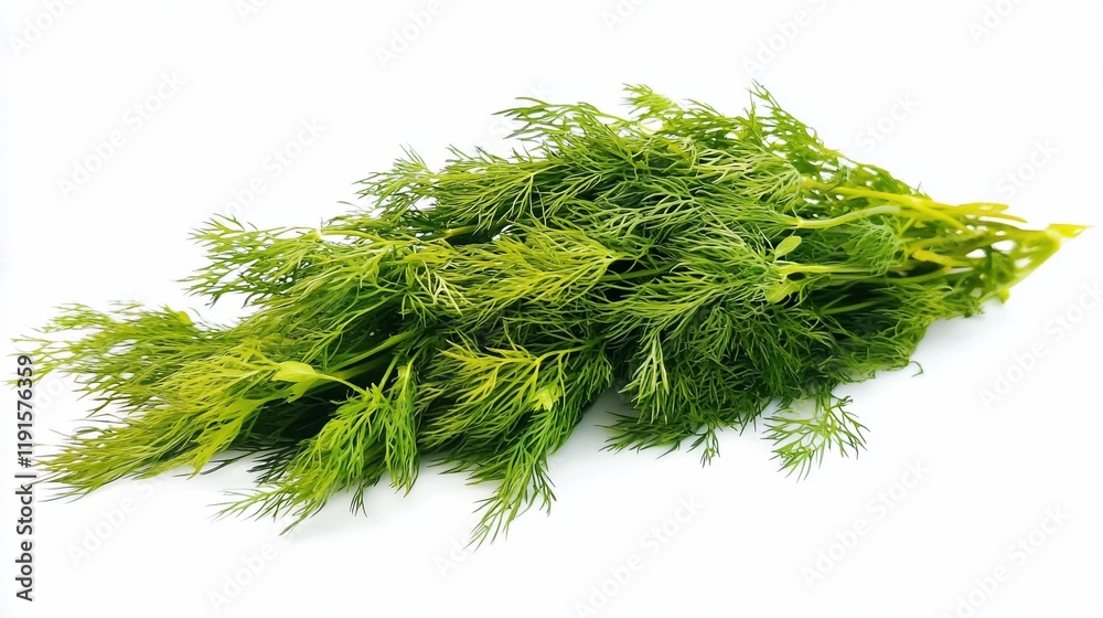 Fototapeta premium Fresh dill bunch isolated on white.