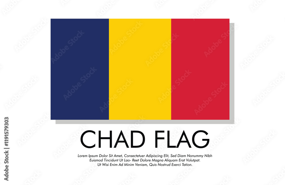 Fototapeta premium Chad flag banner Chad flag with white background illustration design Chad independence day banner design 