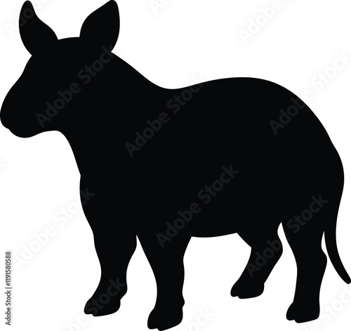 Arsinoitherium line arts with white background. Rhinoceros silhouette, high quality vector