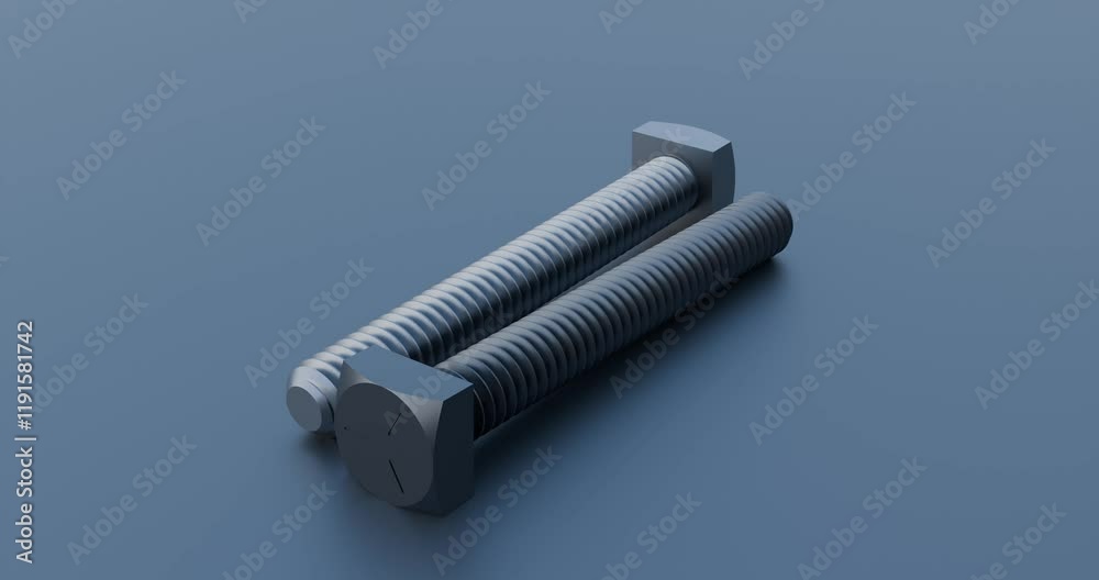 Grade 5 Steel Square Head Screw Animation: Fasteners and Hardware systems Grade 5 Steel Square Head Screw Animation: Fasteners and Hardware systems