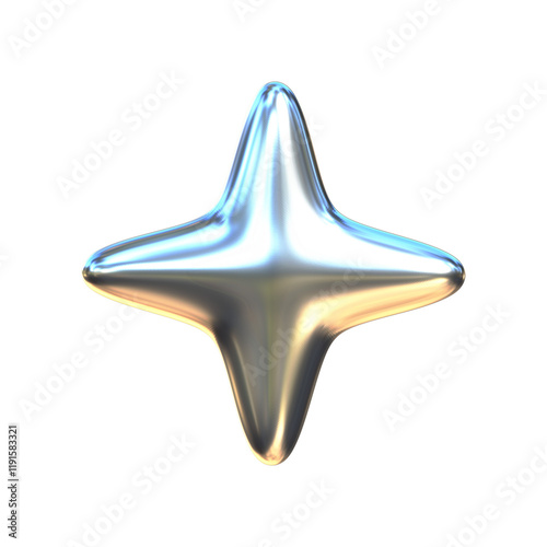 3D Metallic Sparkle Star